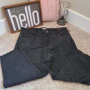 Women's Black Plus Size High-Rise Slim Straight Jeans - Ava & Viv Size 24W | R